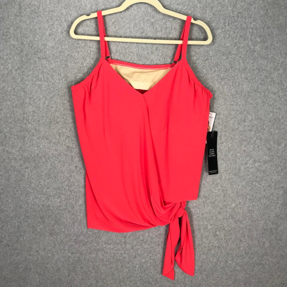 Magicsuit Swimsuit Women 24W Orange Tankini Drape Tie Underwire Sunset Alex $128